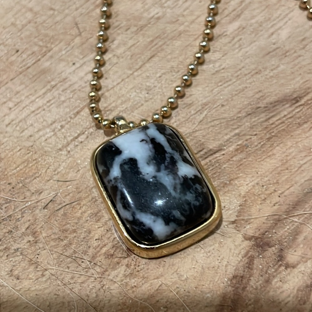 J.Crew Long Marble Pendant Necklace